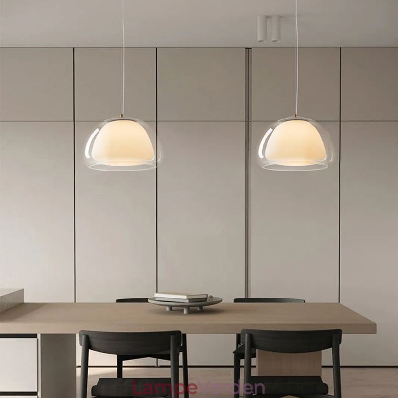 Pendel Moderne Simpel Klar Glass Pudding Loftslampe
