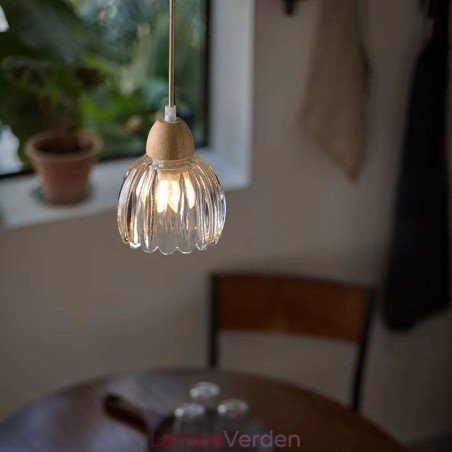 Glas Pendel Retro Pastoral Style Island Loftslampe Gummi Træ Dekorativ Lampe Glas Pendel Retro Pastoral Style Island Loftslampe Gummi Træ Dekorativ Lampe