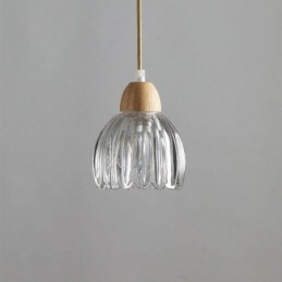 Glas Pendel Retro Pastoral Style Island Loftslampe Gummi Træ Dekorativ Lampe