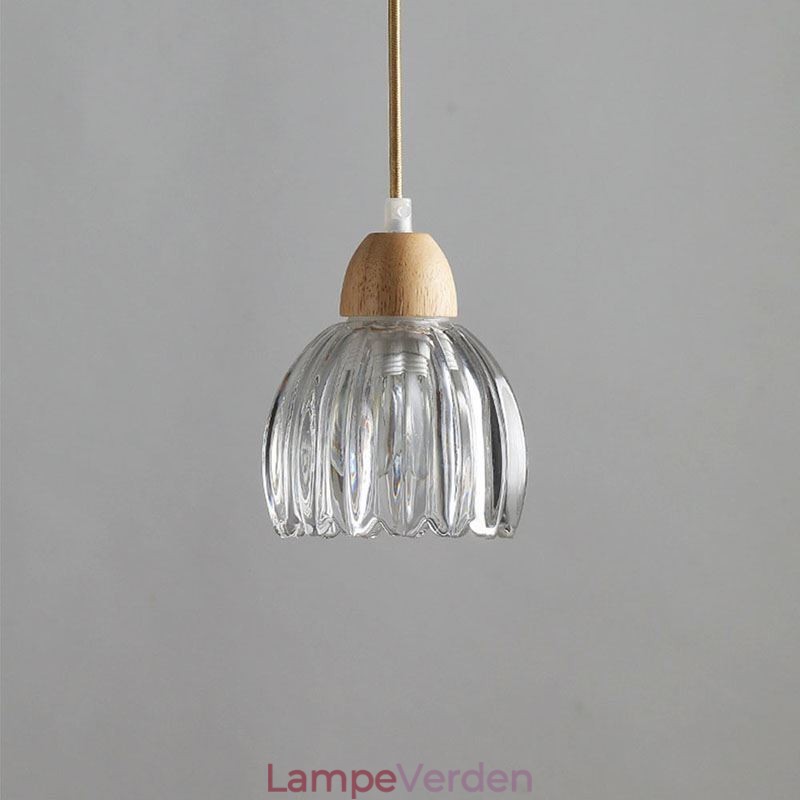 Glas Pendel Retro Pastoral Style Island Loftslampe Gummi Træ Dekorativ Lampe