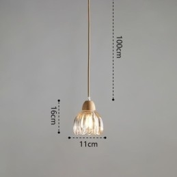 Glas Pendel Retro Pastoral Style Island Loftslampe Gummi Træ Dekorativ Lampe