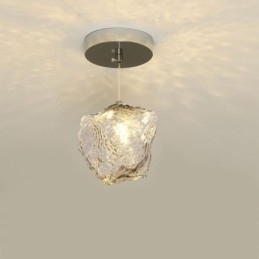 Glas Pendel Retro Dekorativ Lampe Ice Cube formet lampeskærm
