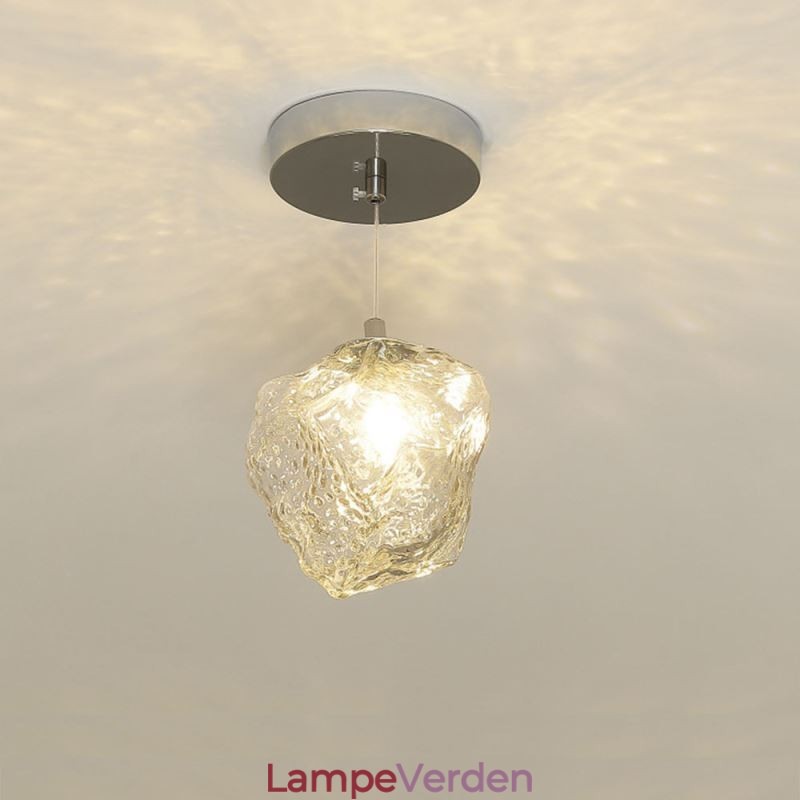 Glas Pendel Retro Dekorativ Lampe Ice Cube formet lampeskærm