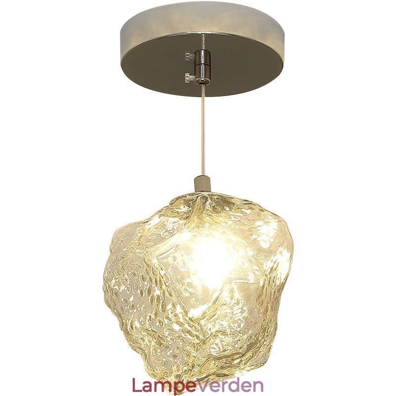 Glas Pendel Retro Dekorativ Lampe Ice Cube formet lampeskærm