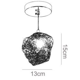 Glas Pendel Retro Dekorativ Lampe Ice Cube formet lampeskærm
