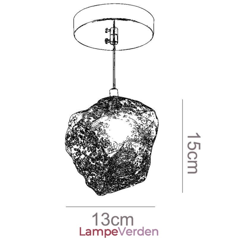 Glas Pendel Retro Dekorativ Lampe Ice Cube formet lampeskærm