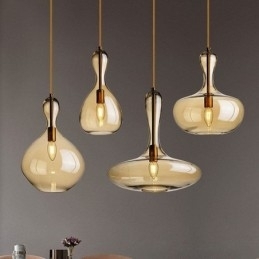 Nordic Glass Pendel Amber Shade Loftslampe