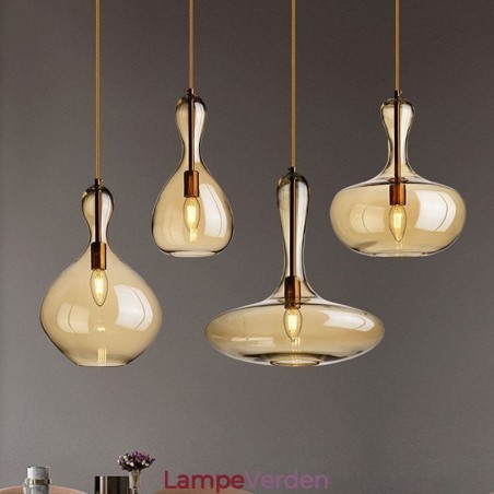 Nordic Glass Pendel Amber Shade Loftslampe Nordic Glass Pendel Amber Shade Loftslampe
