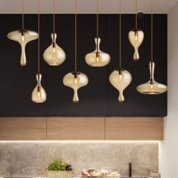 Nordic Glass Pendel Amber Shade Loftslampe