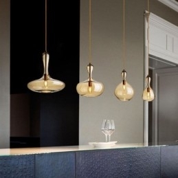 Nordic Glass Pendel Amber Shade Loftslampe