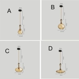Nordic Glass Pendel Amber Shade Loftslampe