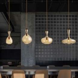 Nordic Glass Pendel Amber Shade Loftslampe