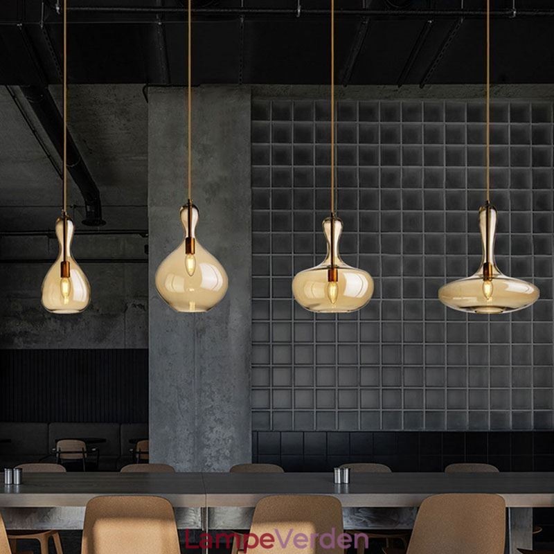 Nordic Glass Pendel Amber Shade Loftslampe