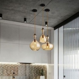 Nordic Glass Pendel Amber Shade Loftslampe
