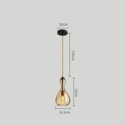 Nordic Glass Pendel Amber Shade Loftslampe
