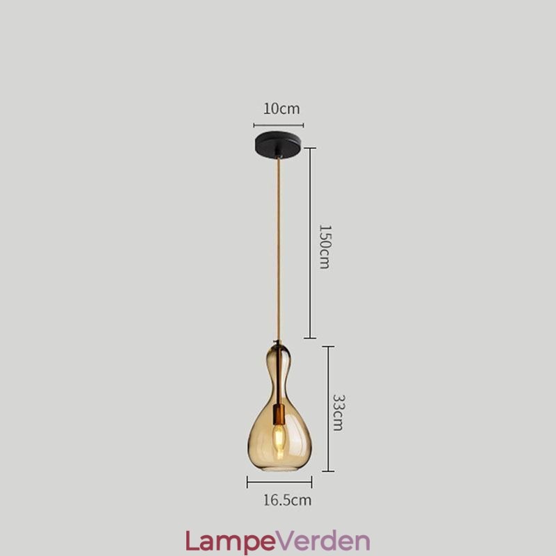Nordic Glass Pendel Amber Shade Loftslampe