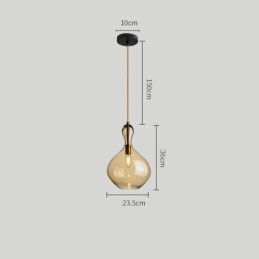 Nordic Glass Pendel Amber Shade Loftslampe
