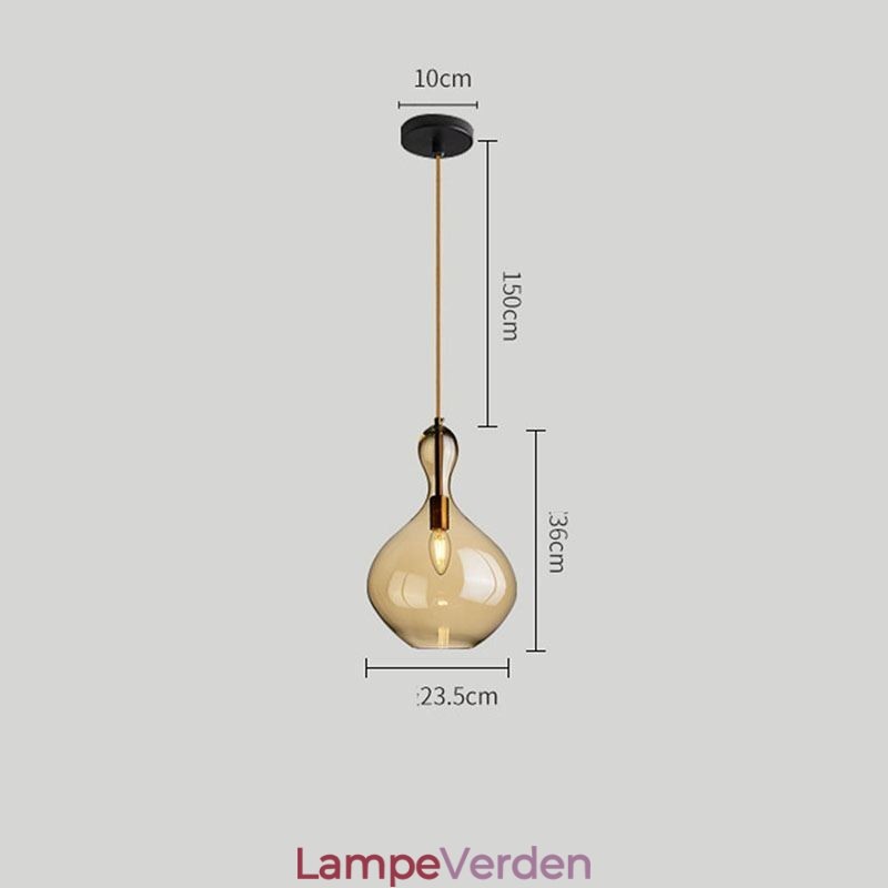 Nordic Glass Pendel Amber Shade Loftslampe