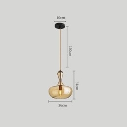 Nordic Glass Pendel Amber Shade Loftslampe