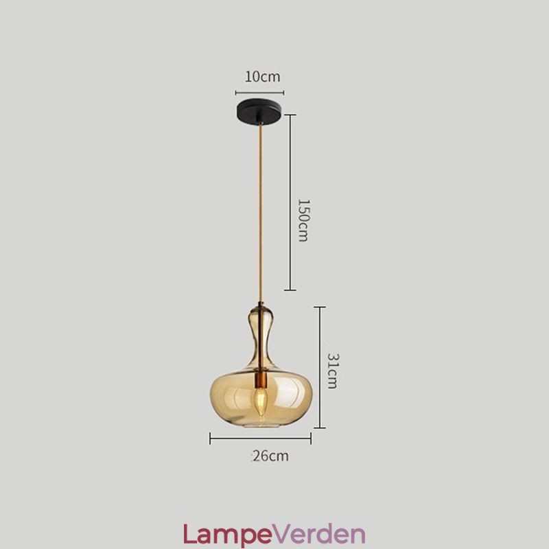 Nordic Glass Pendel Amber Shade Loftslampe
