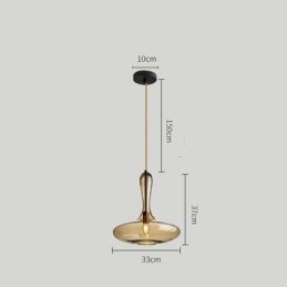 Nordic Glass Pendel Amber Shade Loftslampe