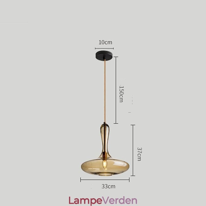 Nordic Glass Pendel Amber Shade Loftslampe