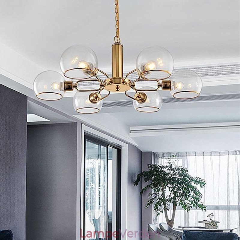 Glaspendel Moderne Minimalistisk Smedejernsloftslampe