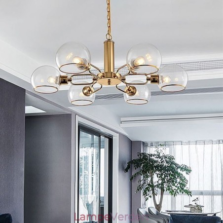 Glaspendel Moderne Minimalistisk Smedejernsloftslampe