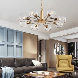 Glaspendel Moderne Minimalistisk Smedejernsloftslampe