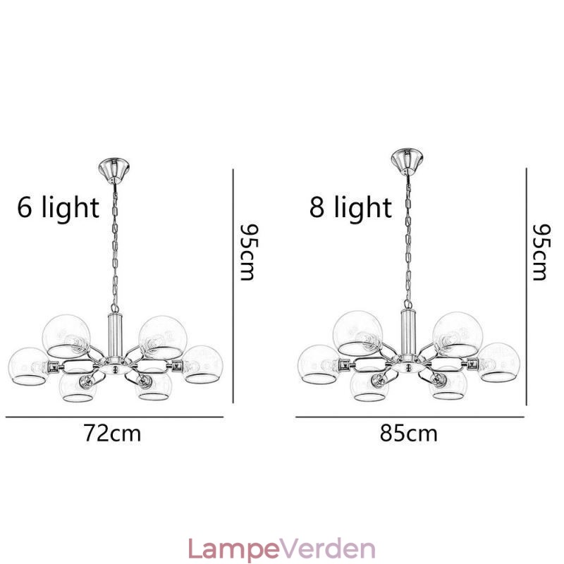 Glaspendel Moderne Minimalistisk Smedejernsloftslampe