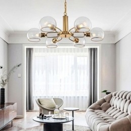 Glaspendel Moderne Minimalistisk Smedejernsloftslampe