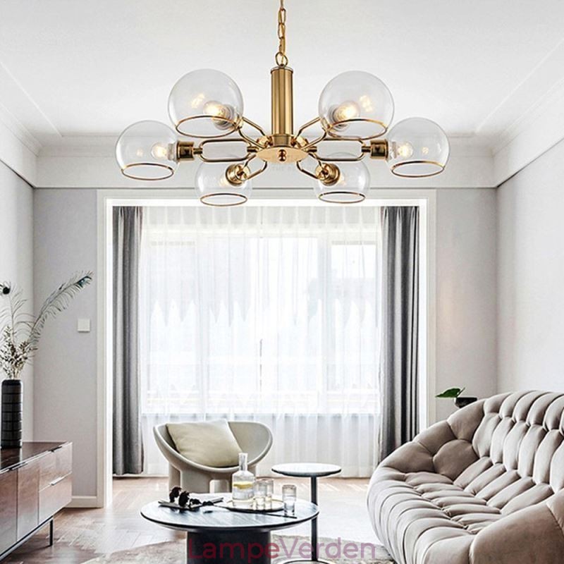 Glaspendel Moderne Minimalistisk Smedejernsloftslampe