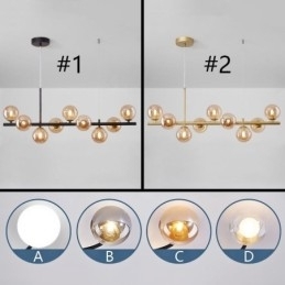 Pendel Moderne Simple Magic Beans Molecular Smedejern Glas Loftslampe