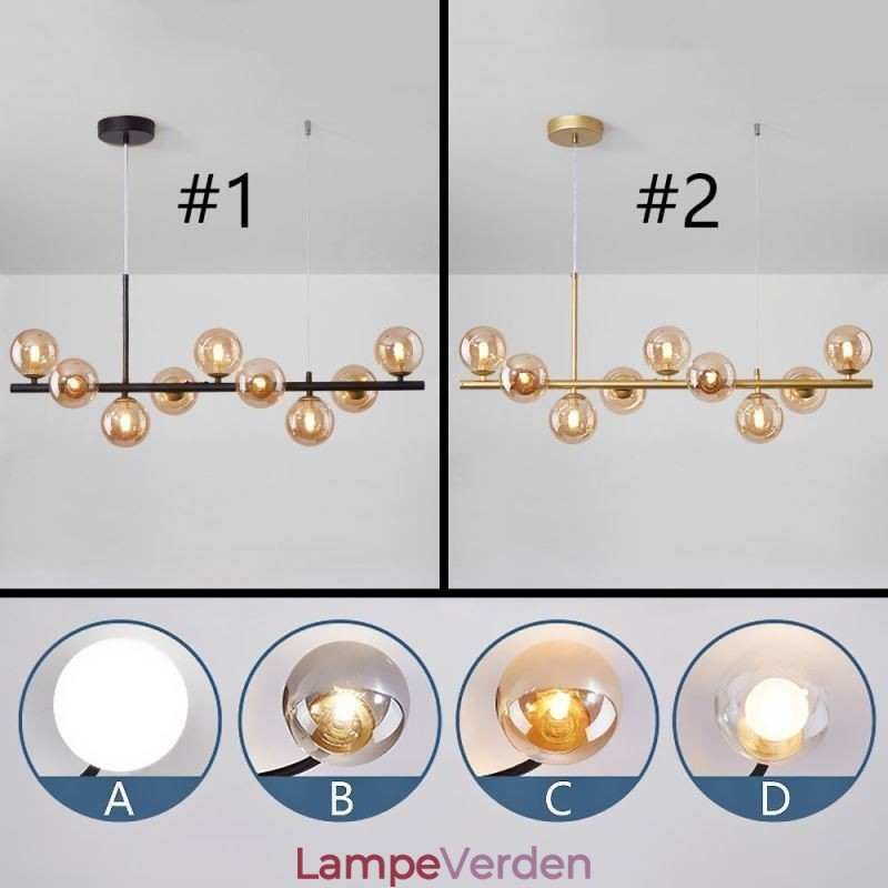 Pendel Moderne Simple Magic Beans Molecular Smedejern Glas Loftslampe