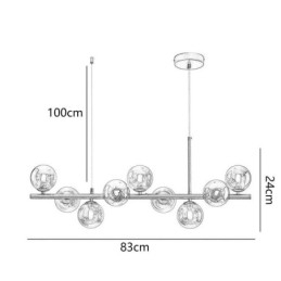 Pendel Moderne Simple Magic Beans Molecular Smedejern Glas Loftslampe
