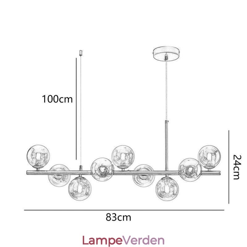 Pendel Moderne Simple Magic Beans Molecular Smedejern Glas Loftslampe