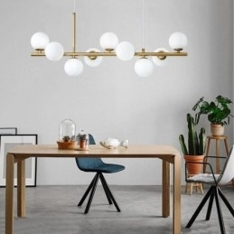 Pendel Moderne Simple Magic Beans Molecular Smedejern Glas Loftslampe