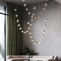 Creative Glas Pendel Light Pavilion Loftslamper