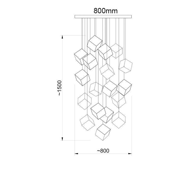 Creative Glas Pendel Light Pavilion Loftslamper