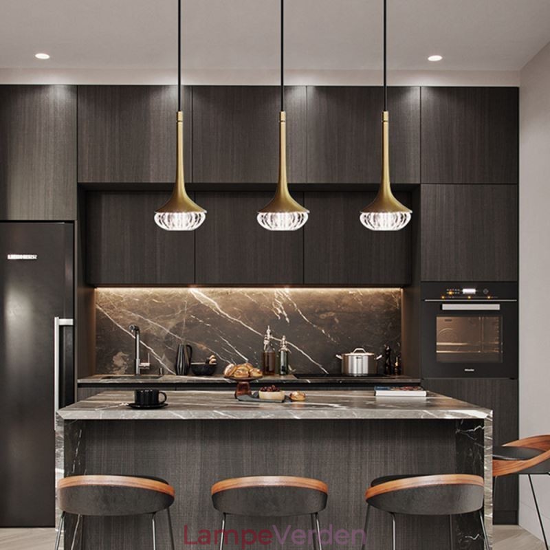 Moderne glas pendant lys smedejern glas loftslampe