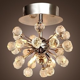 Moderne moderne krystal mini stil krom metal lysekrone Flush Mount