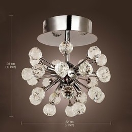 Moderne moderne krystal mini stil krom metal lysekrone Flush Mount