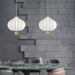 Moderne hvidt glas hængelys Kugleform minimalistisk loftslys