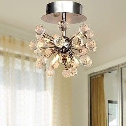 Moderne moderne krystal mini stil krom metal lysekrone Flush Mount