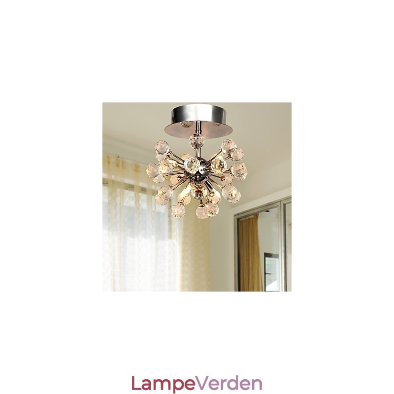 Moderne moderne krystal mini stil krom metal lysekrone Flush Mount