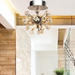 Moderne moderne krystal mini stil krom metal lysekrone Flush Mount