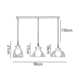 Moderne Simple Pendellampe Vandgennemtrængeligt Glas 3 Loftslys Sengelampe