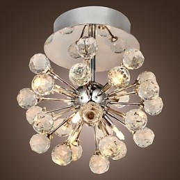 Moderne moderne krystal mini stil krom metal lysekrone Flush Mount