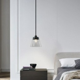 Moderne glas pendel enkelt hængende pendel belysning med klar glas skærm