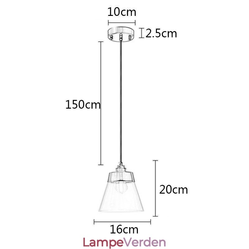 Moderne glas pendel enkelt hængende pendel belysning med klar glas skærm